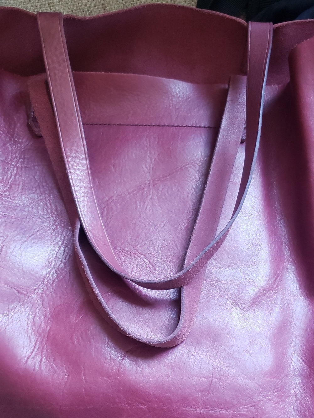 Madewell Transport Classic Women's Leather Tote Bag in Burgundy - Picture 6 of 8